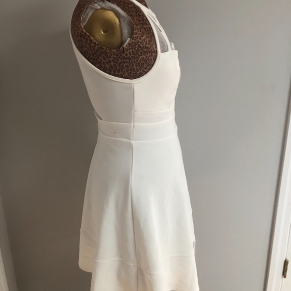 High Neck, Skater Skirt, White Dress - Picture 4 of 6